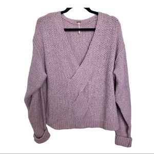 Free People Coco V-Neck Purple Sweater